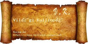 Világi Kalliopé névjegykártya